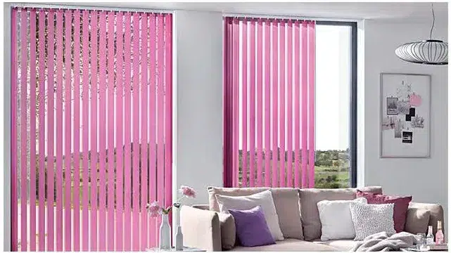 Split Draw Vertical Blinds with Wand Control