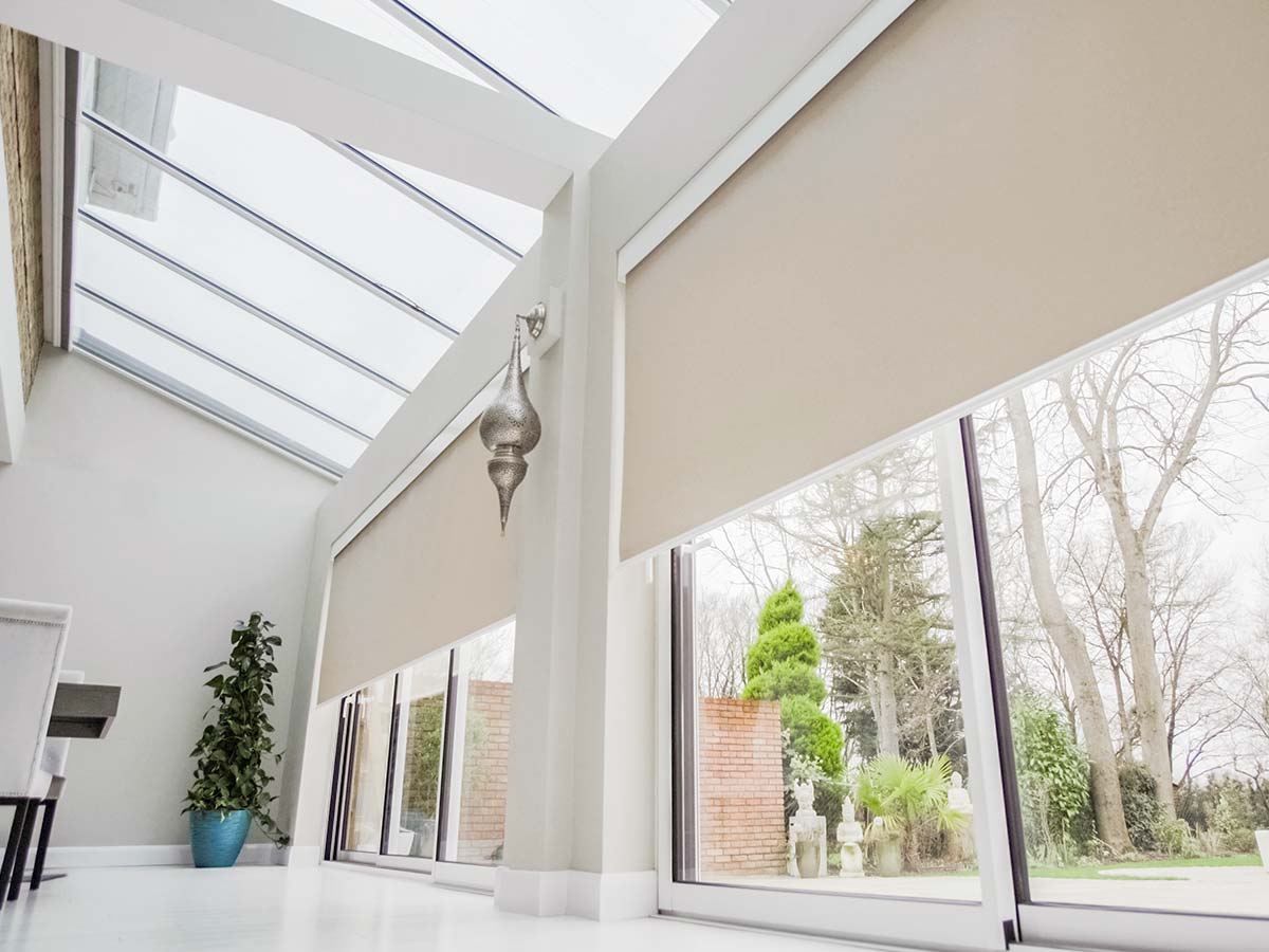 Wide Roller Blinds on Sliding Doors