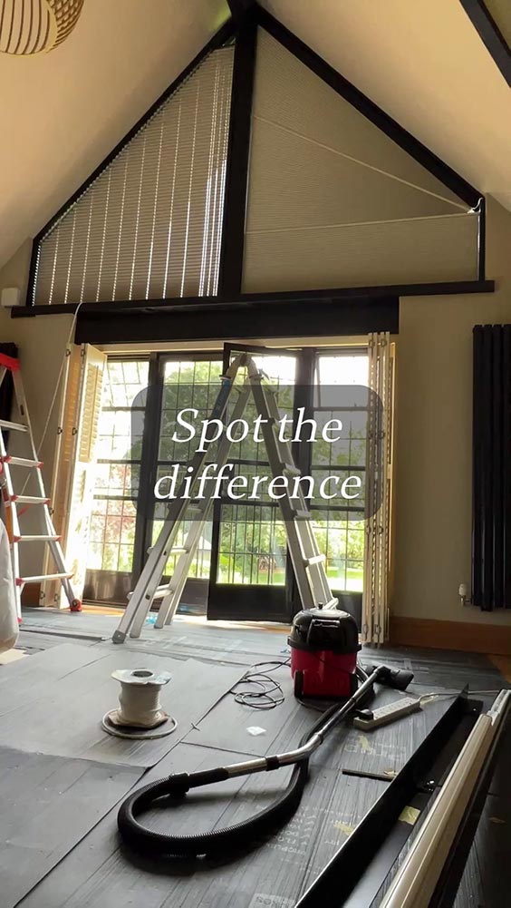Spot the difference: Our installation team replacing this gable blind, one is from us and one isn't.