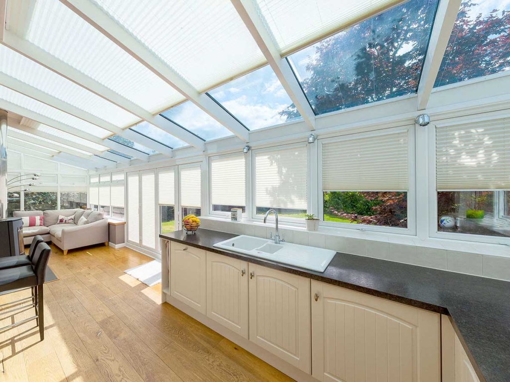 Pleated Lean To Conservatory Blinds