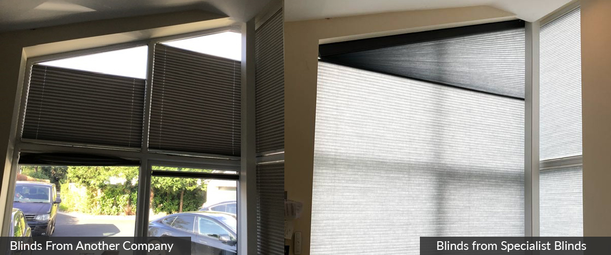 Before and After blinds for Angled Window