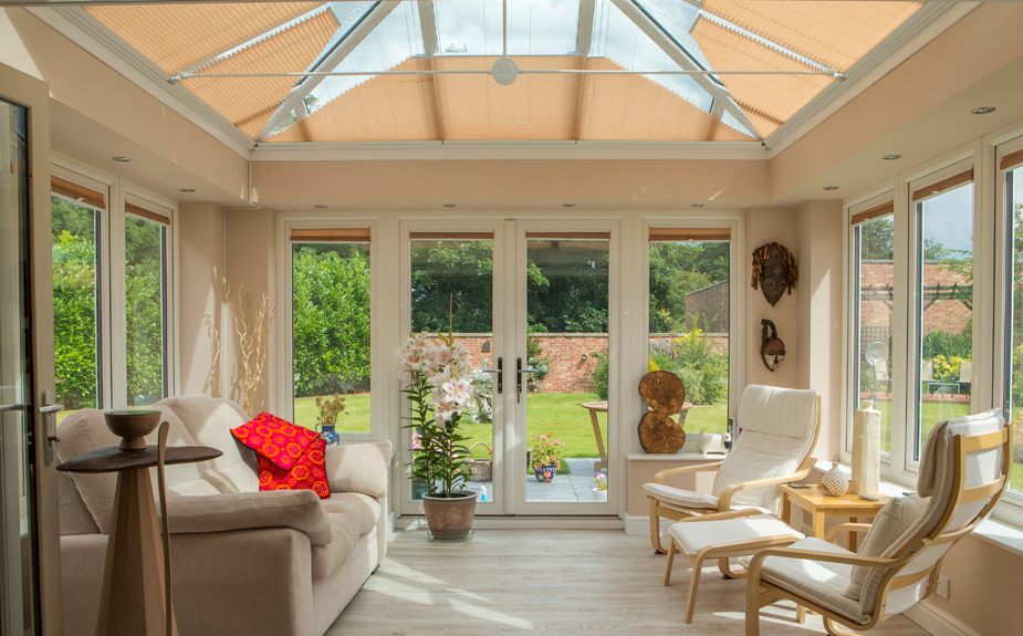 pure™ Pleated featured in an orangery