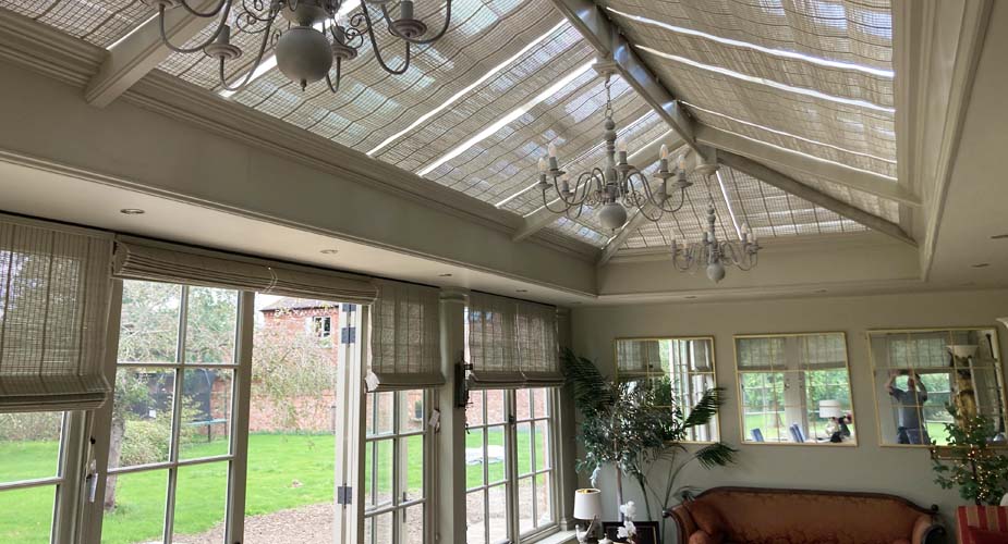 blinds for orangery lantern and side windows