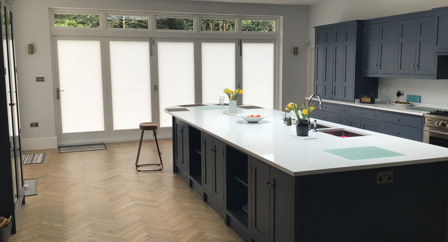 Folding Door Blinds Within Kitchen Extension